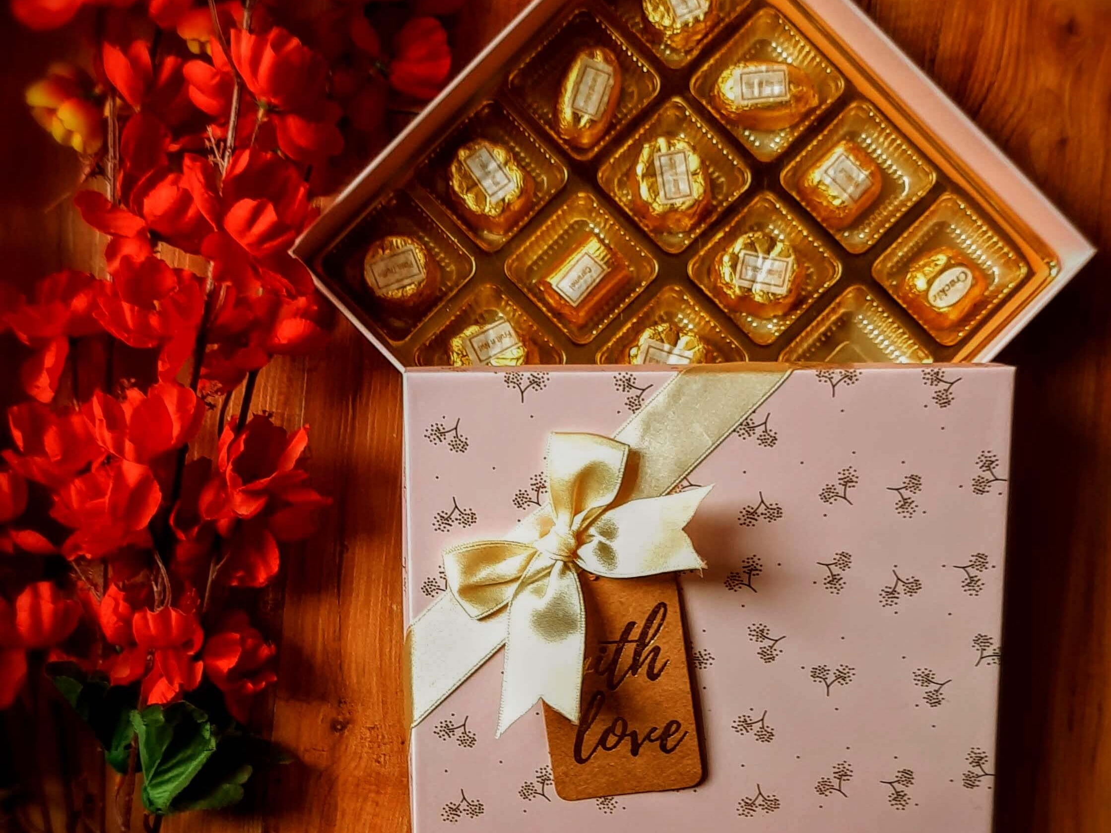 Pink assorted chocolate box 8 16 pc assorted chocolates
