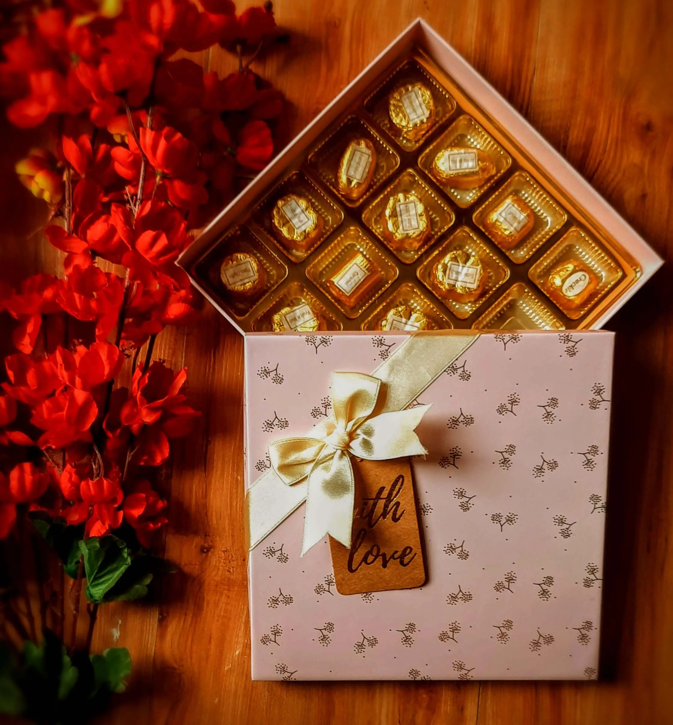 Pink assorted chocolate box 1 16 pc assorted chocolates