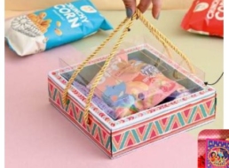 Premium Diwali hamper box with nuts, cookies, chocolates, date bites, candle & personalized festive card