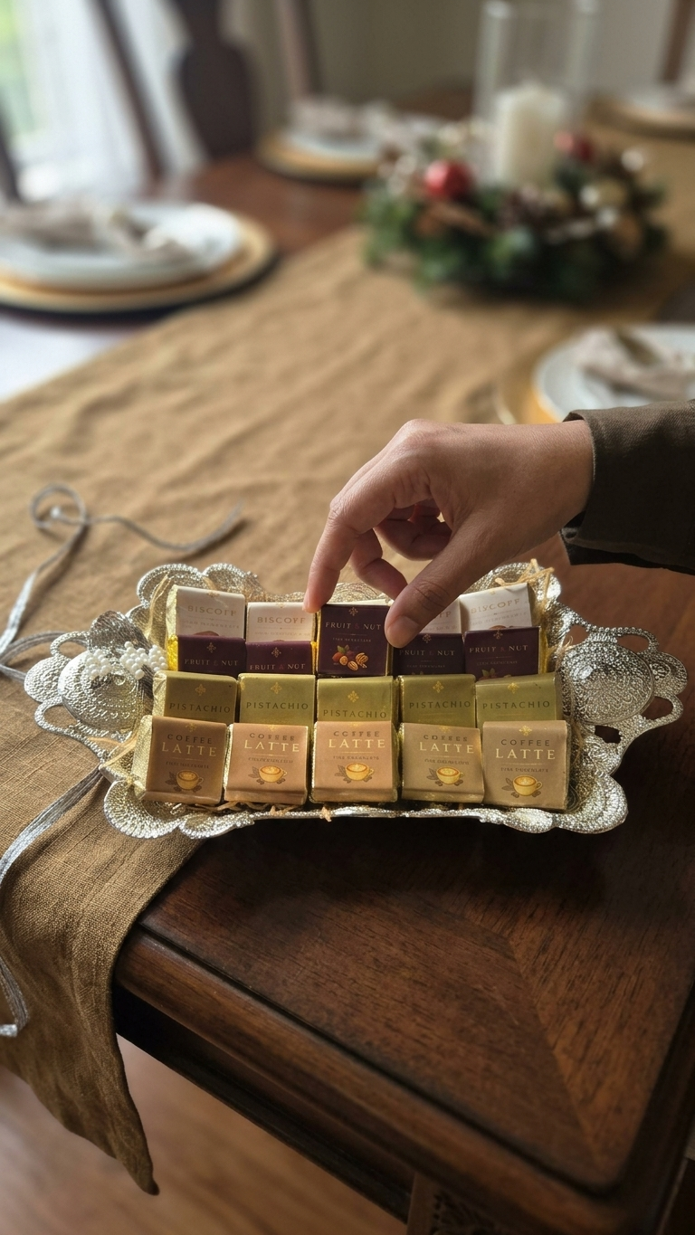Assorted Chocolates Silver Tray