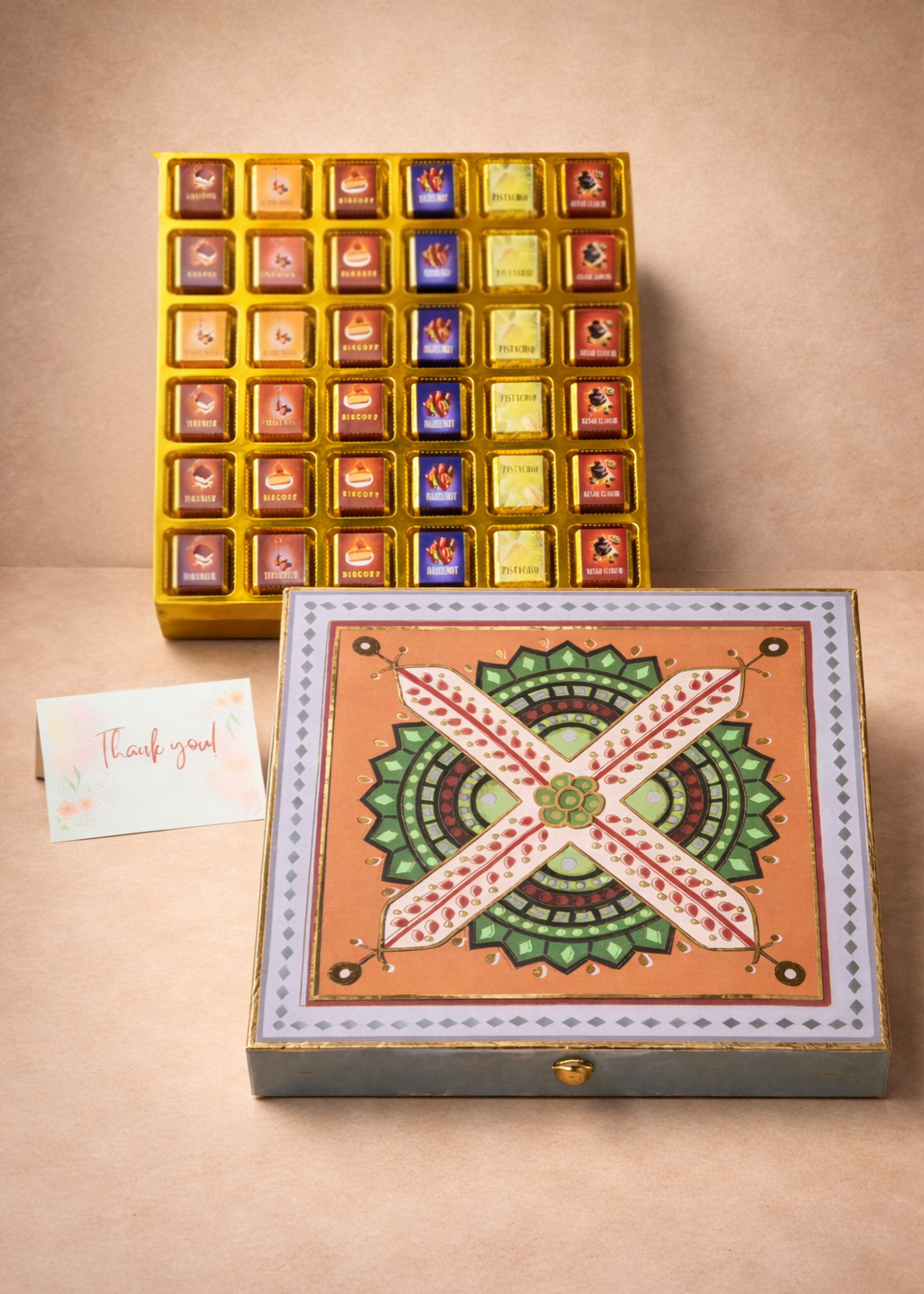 Royal Mandala Luxury Chocolate Gift Box – 36 Piece Festive Heritage Collection 1 luxury chocolate gift box India