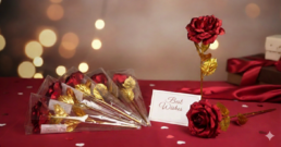 Handcrafted 24k Gold Plated Eternal Rose 2 metal roses uai Handcrafted 24k Gold Plated Eternal Rose