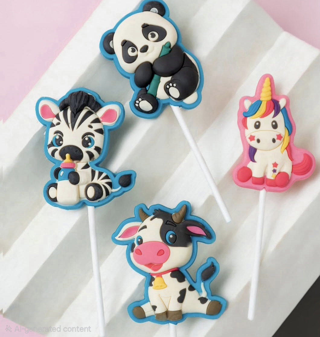 Jungle Theme Animal Chocolate Lollipops for Kids Birthday Parties 2 "Jungle Theme Animal Chocolate Lollipops for Kids Birthday Party Return Gifts by Chocolics"